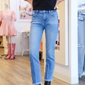 Frame Le High Straight with Raw Hem